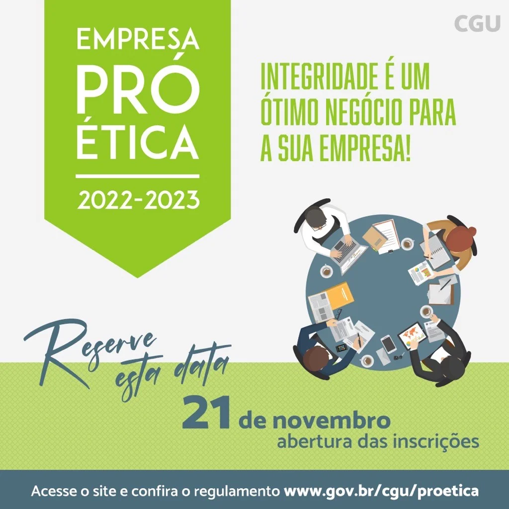 Empresa Pró-Ética 2022-2023 abre inscrições a partir de 21 de novembro