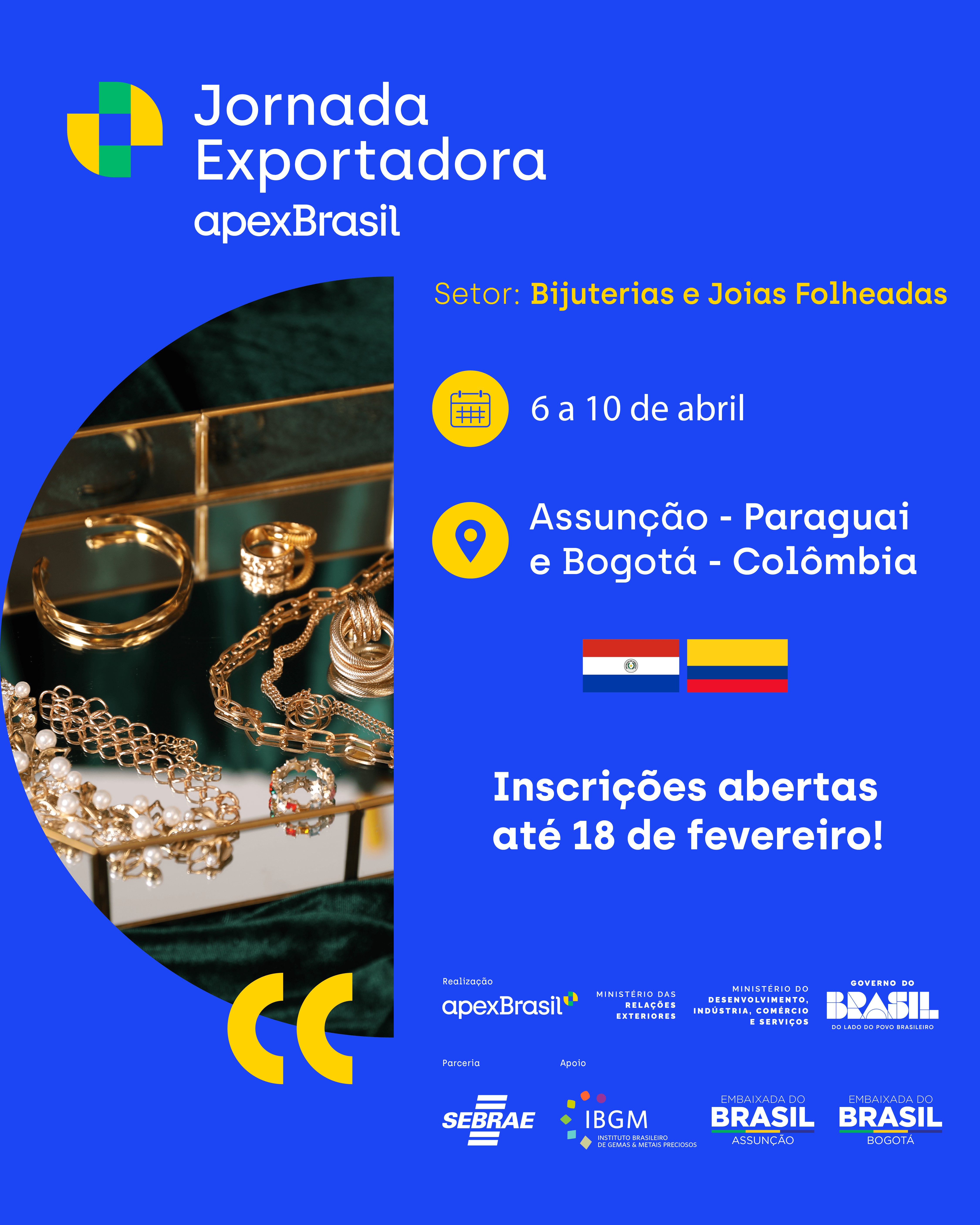 Jornada Exportadora: Edição de bijuterias e joias folheadas é oportunidade para expandir mercados e encontrar compradores internacionais