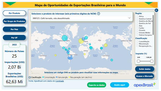 ApexBrasil atualiza ferramenta que facilita a diversificação de mercados