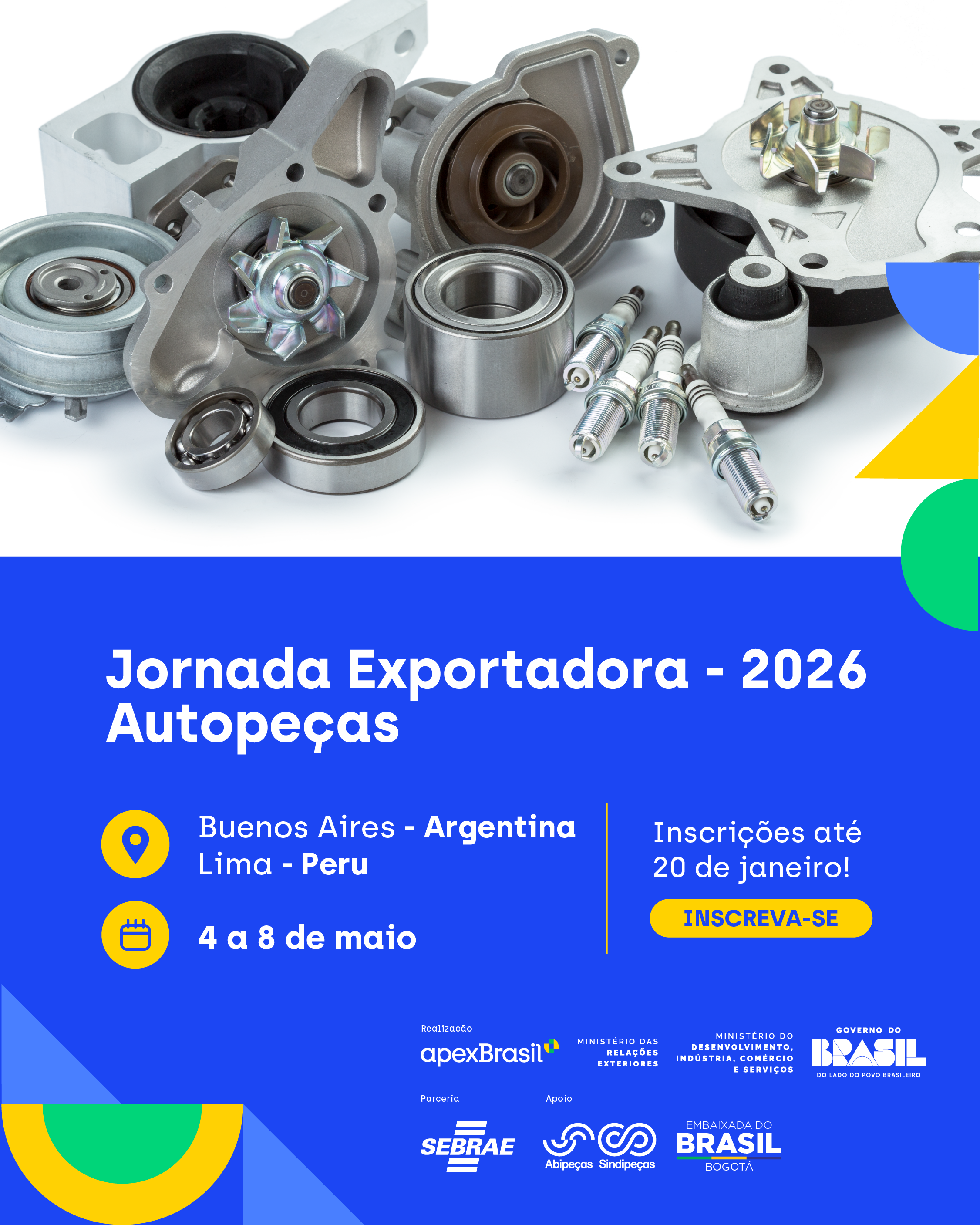 ApexBrasil e Sebrae lançam Jornada Exportadora de Autopeças com foco nos mercados da Argentina e do Peru