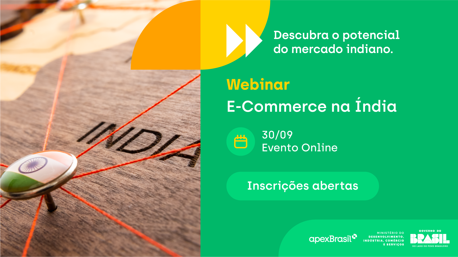 ApexBrasil promove webinar sobre oportunidades no mercado de e-commerce na Índia