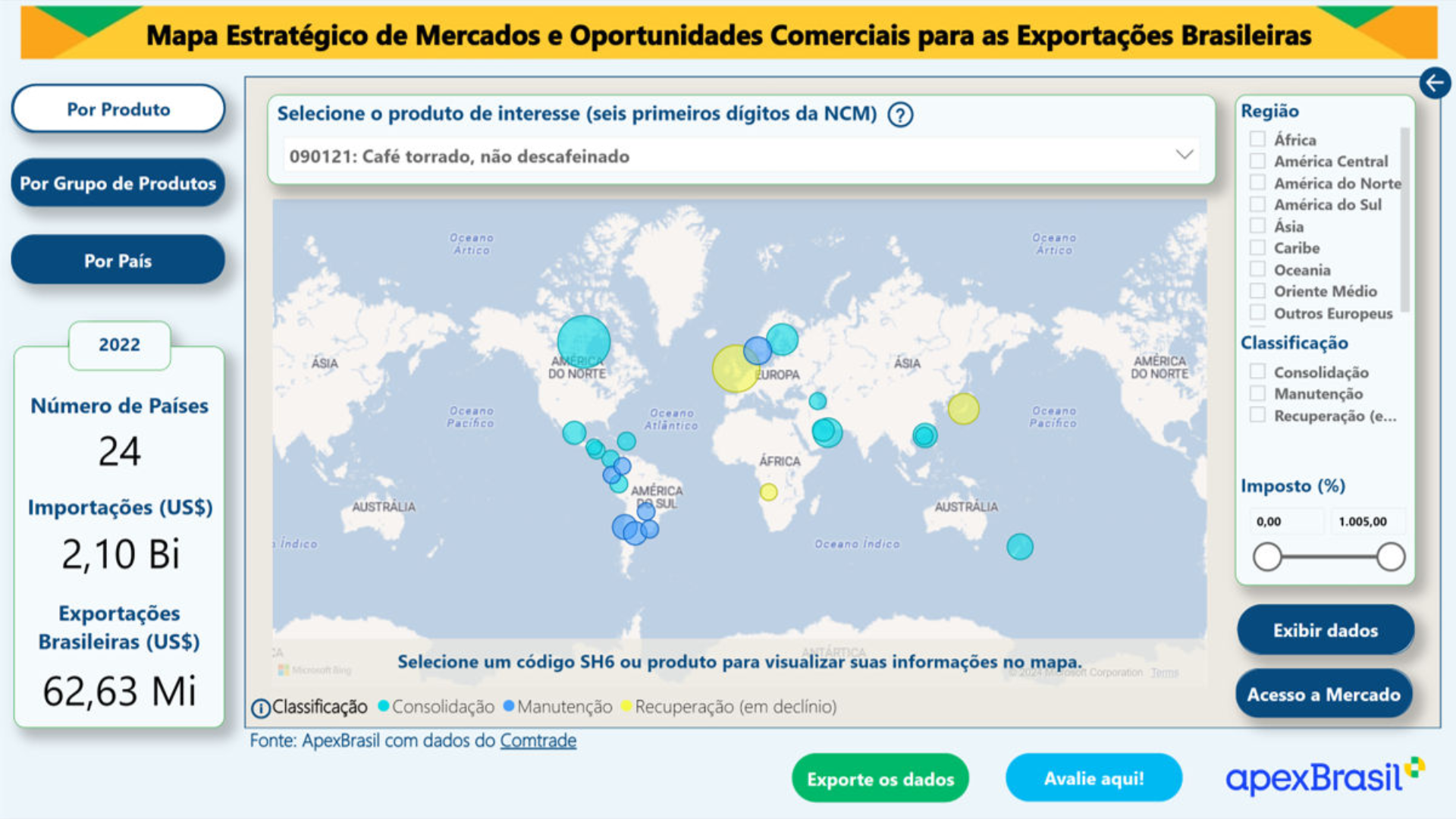 Mais países, mais oportunidades e maior precisão: ApexBrasil aprimora painel de inteligência de mercado que identifica oportunidades para exportações brasileiras