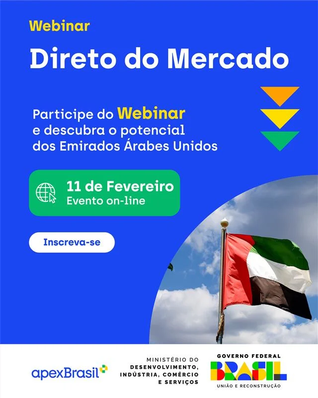 Inscreva-se para o webinar Direto do Mercado: Emirados Árabes Unidos 