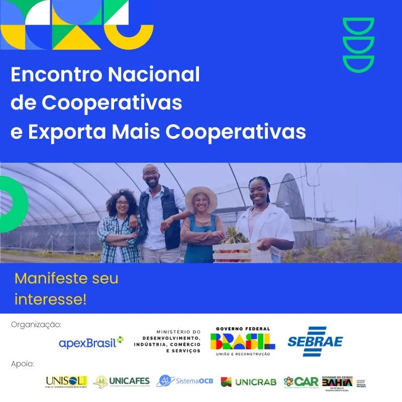 Inscrições abertas para o Exporta Mais Brasil | Cooperativas 2026