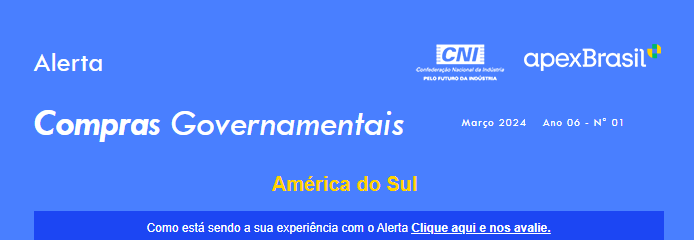 ALERTA DE COMPRAS GOVERNAMENTAIS – Nº 01/2024 - AMÉRICA DO SUL