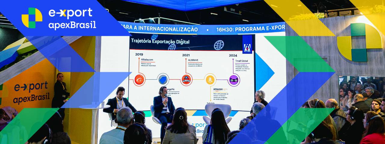 Apresentação sobre export apexBrasil em evento