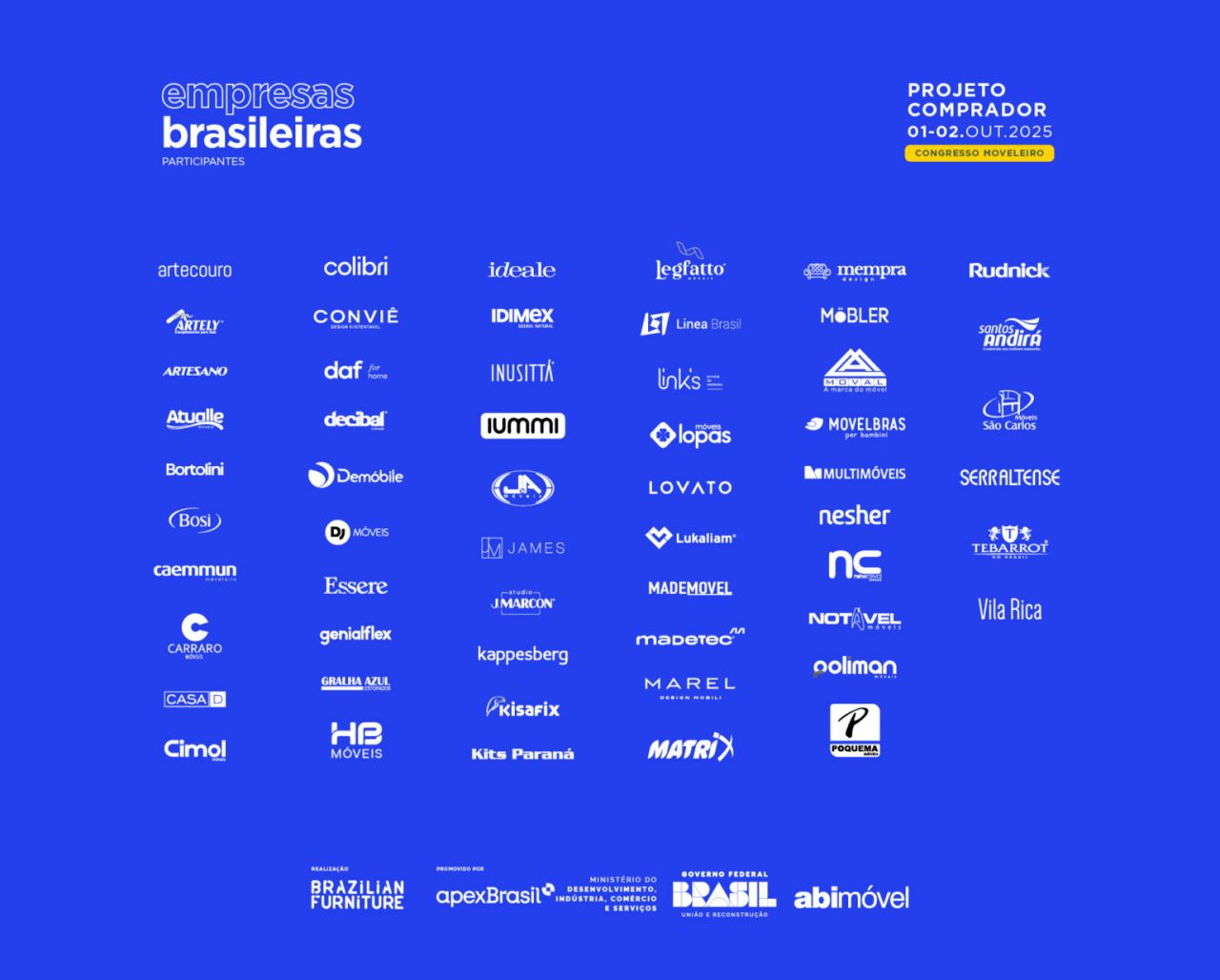 Conheça as empresas brasileiras que participam do Projeto Comprador no Congresso Moveleiro 2025: