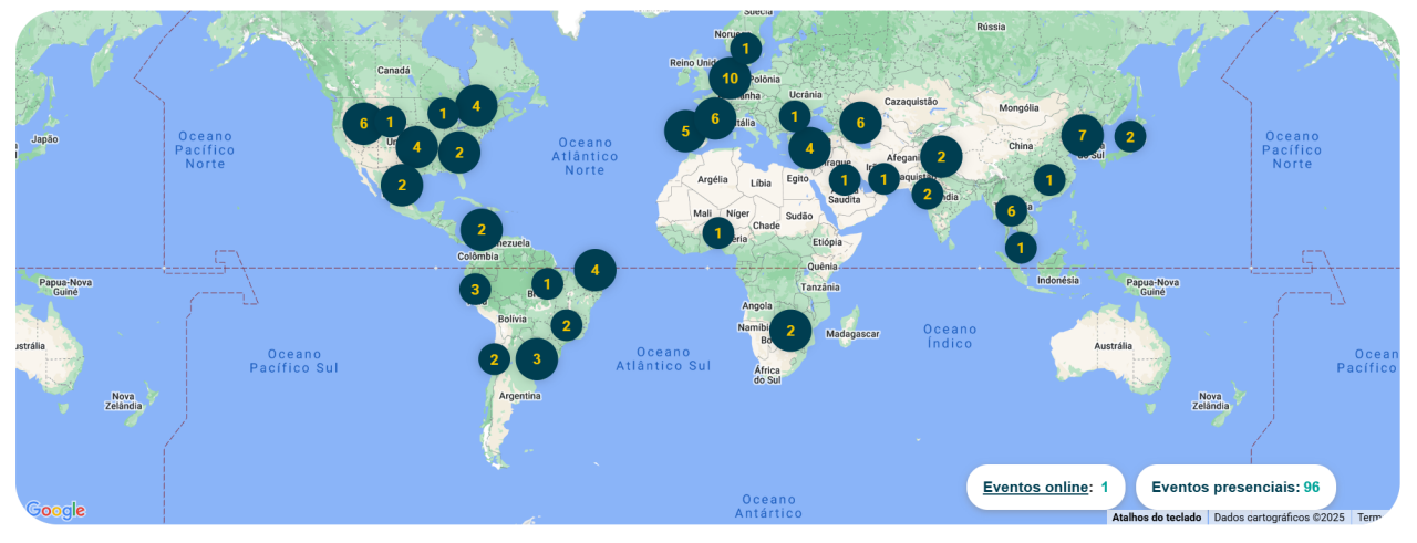Mapa de Eventos da Brasil Exportação