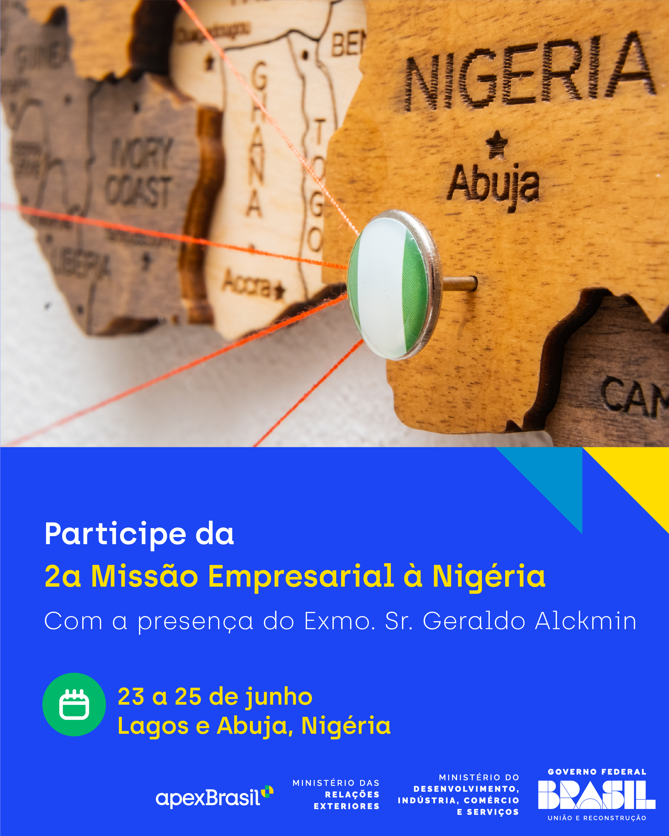 Brasil volta à Nigéria em missão liderada pelo vice-presidente Geraldo Alckmin 