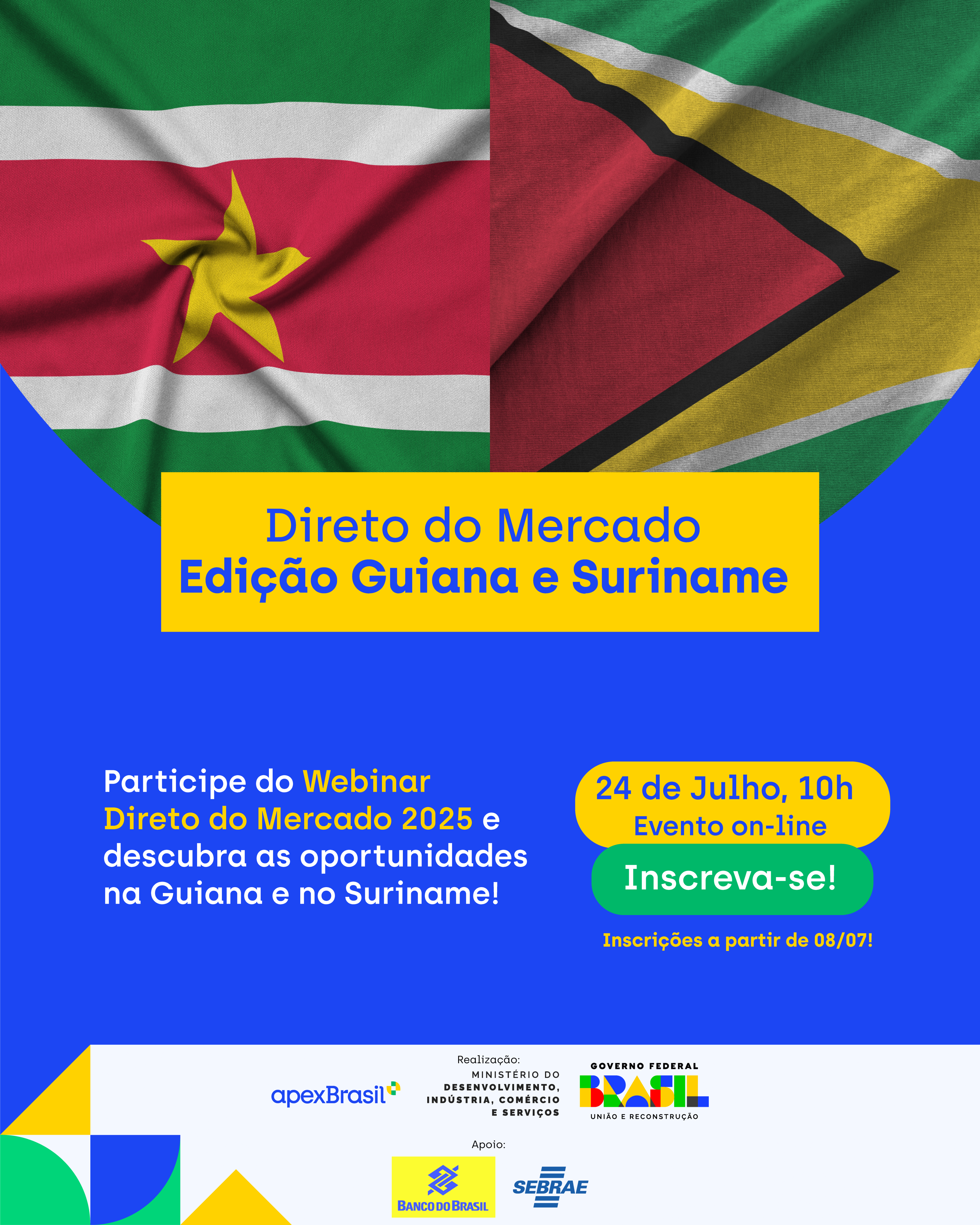Inscreva-se no webinar Direto do Mercado edição Guiana e Suriname 