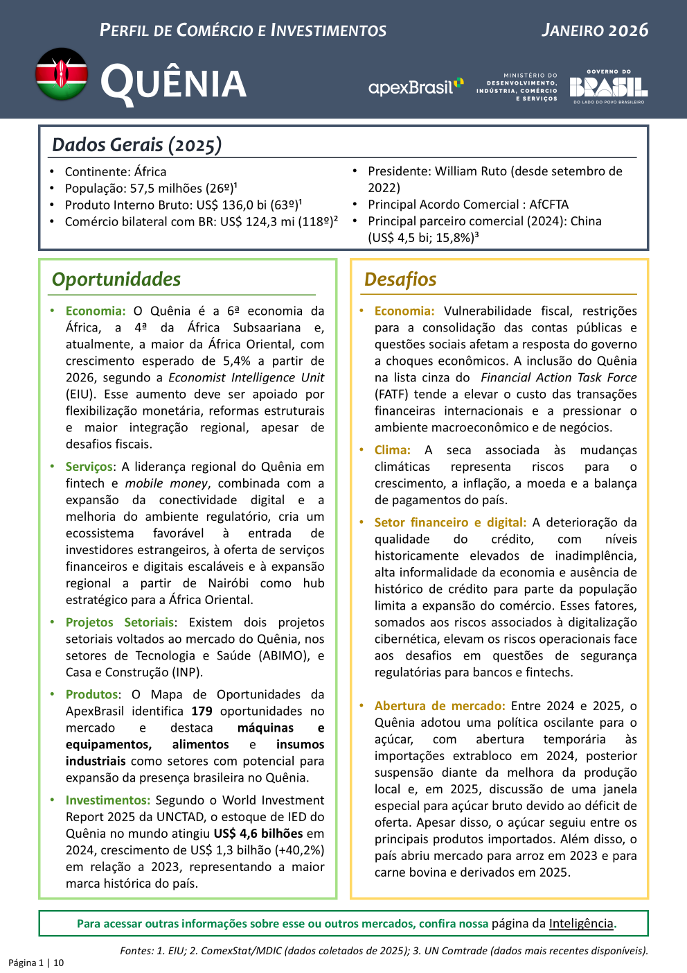 PERFIL DE COMÉRCIO E INVESTIMENTOS - QUÊNIA - 2026