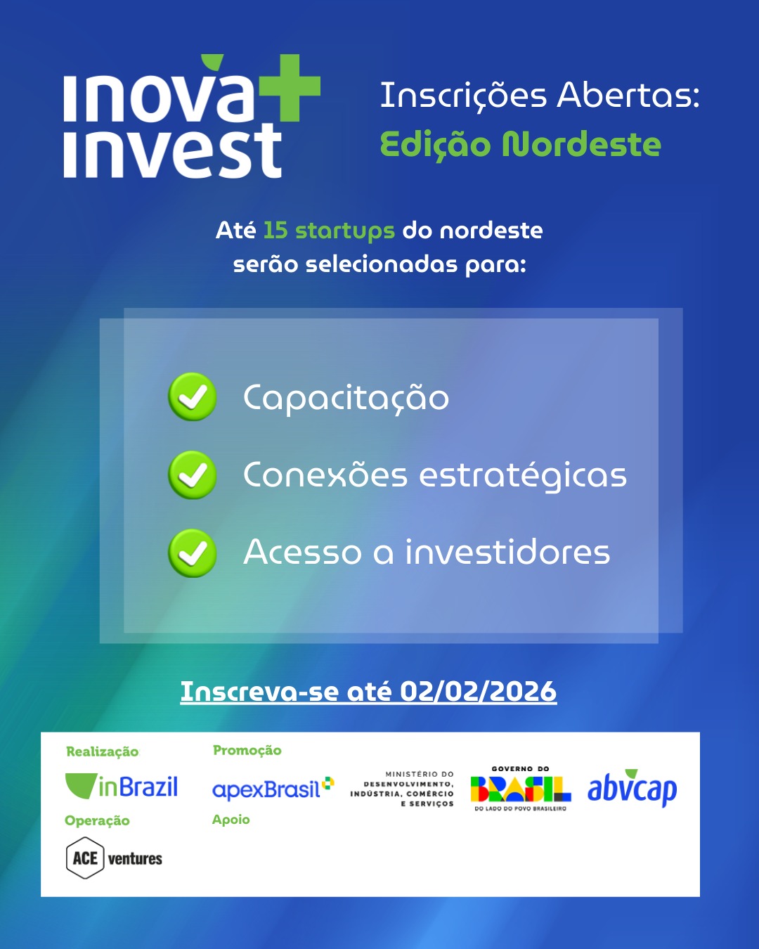 Novo programa da ABVCAP e ApexBrasil vai acelerar até 15 startups no Nordeste